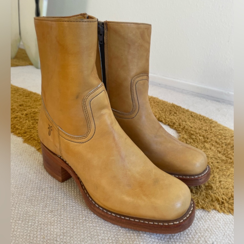 Vintage Yellow Frye Booties-never worn!